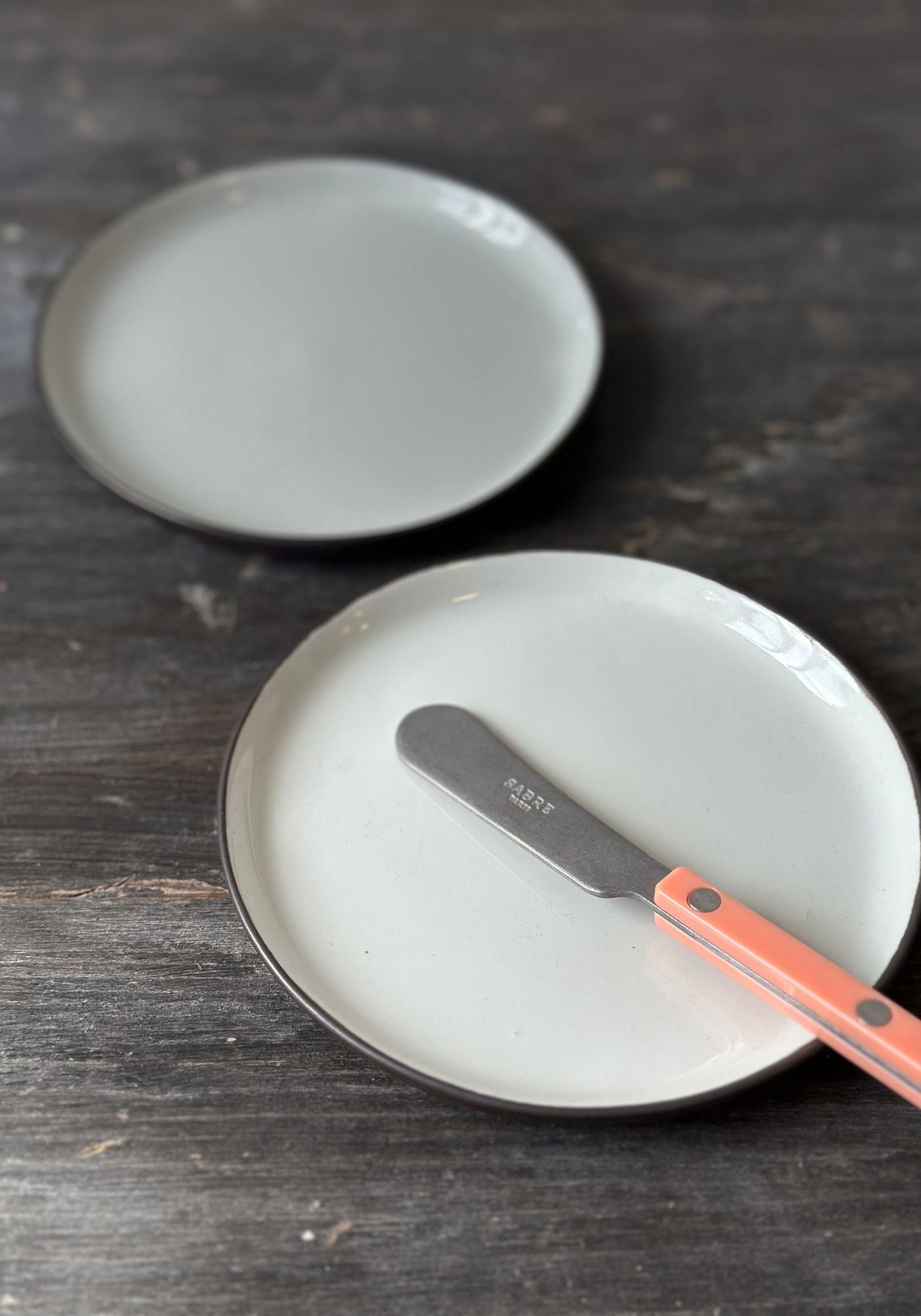 Set of Two Stoneware Side Plates