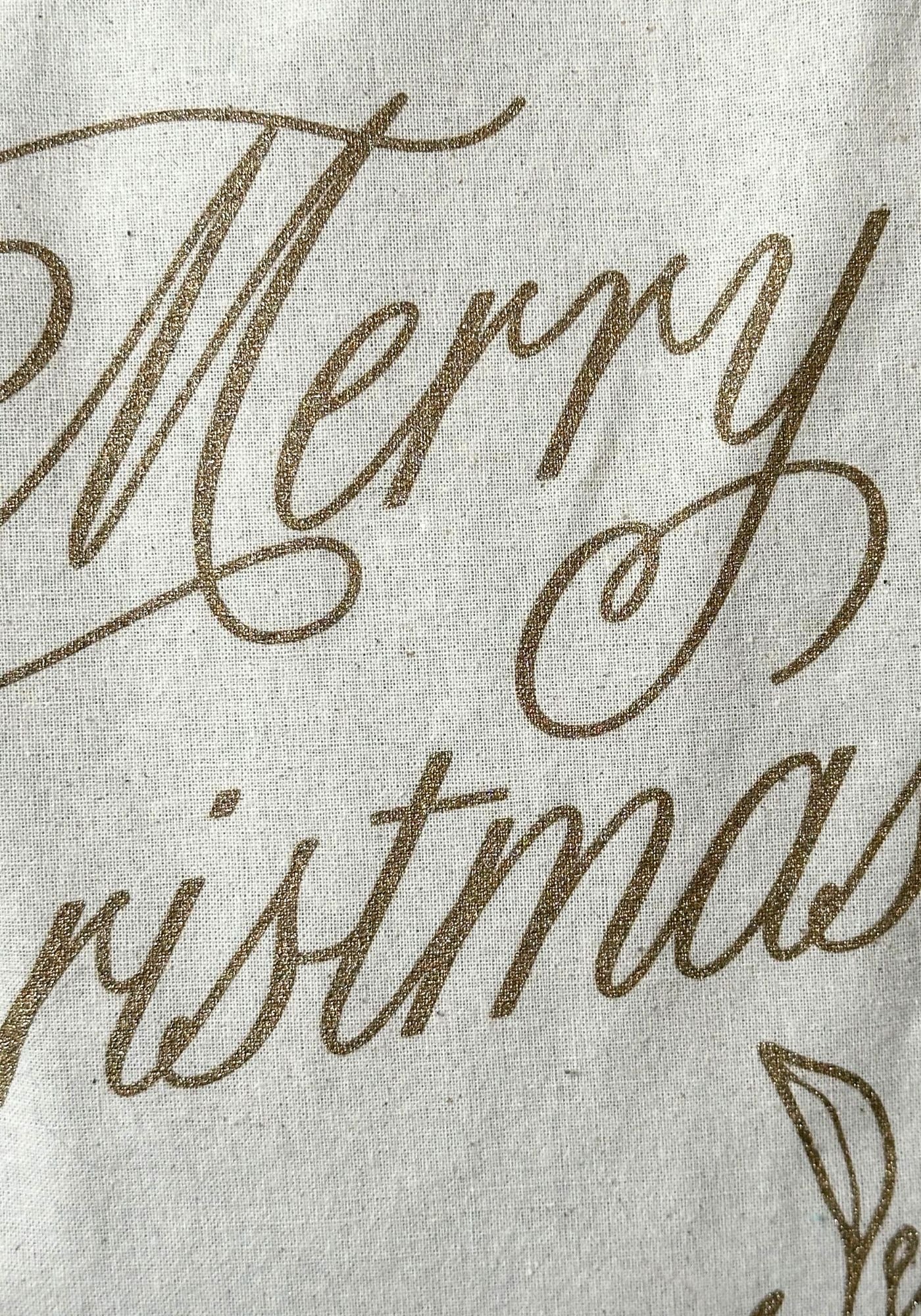 Matte Gold Merry Christmas Sack