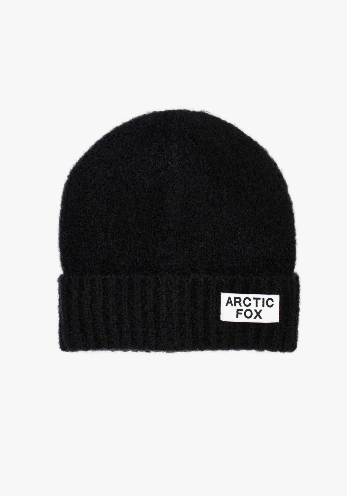 Arctic fox Black Mohair Beanie