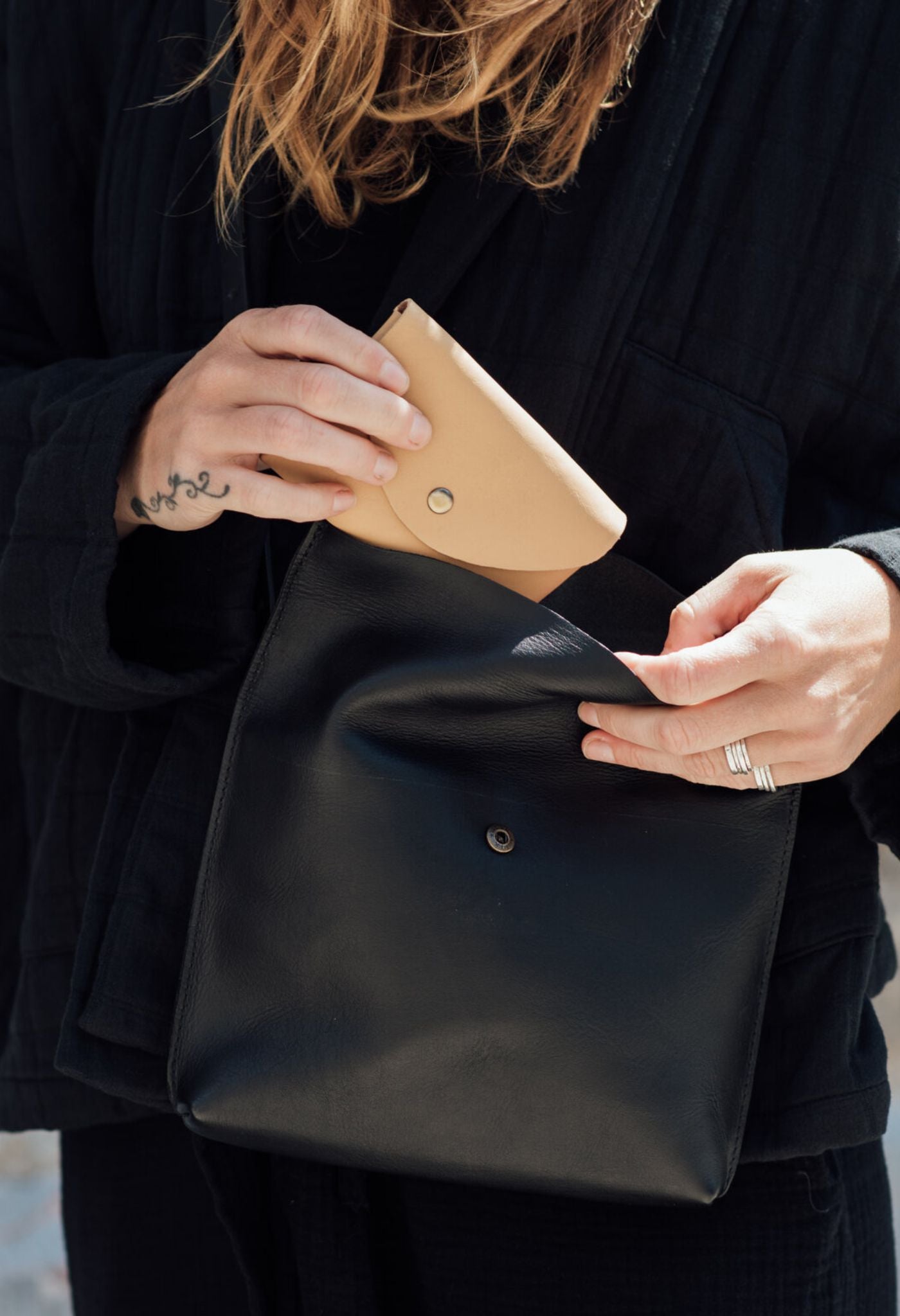 Sac à main Penny en cuir beige