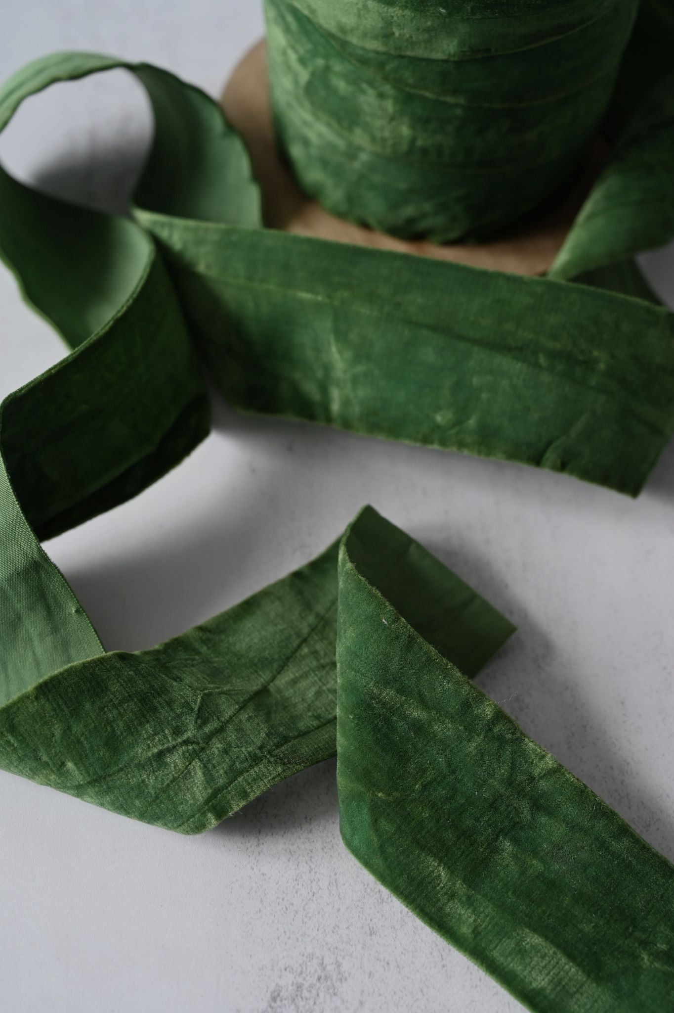 Forest Green Velvet Ribbon - by the metre