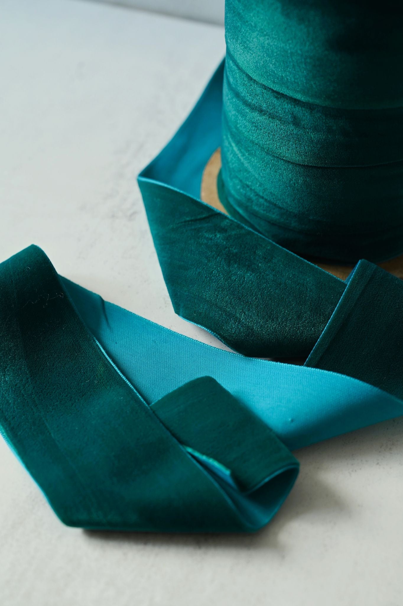 Ocean Teal Velvet Ribbon - by the metre