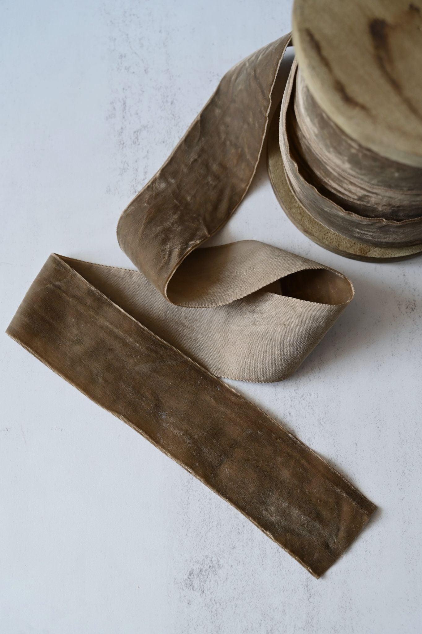 Mouse Brown Velvet Ribbon - by the metre
