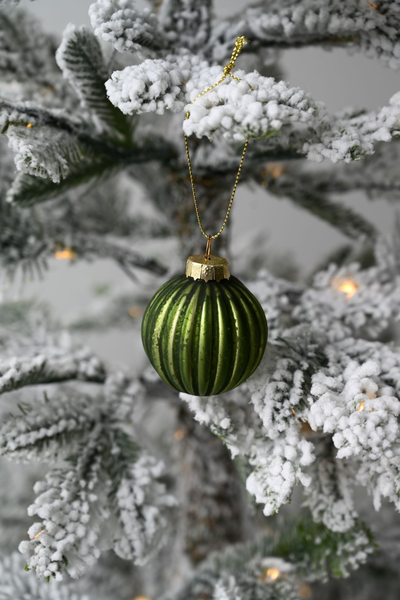 Antique Ribbed Coloured Glass Christmas Baubles