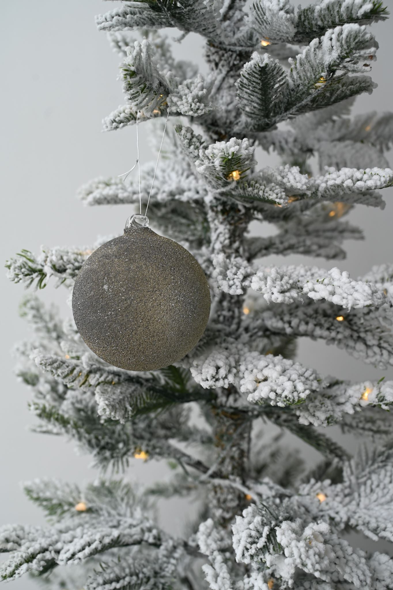 Silver Matte Beaded Bauble