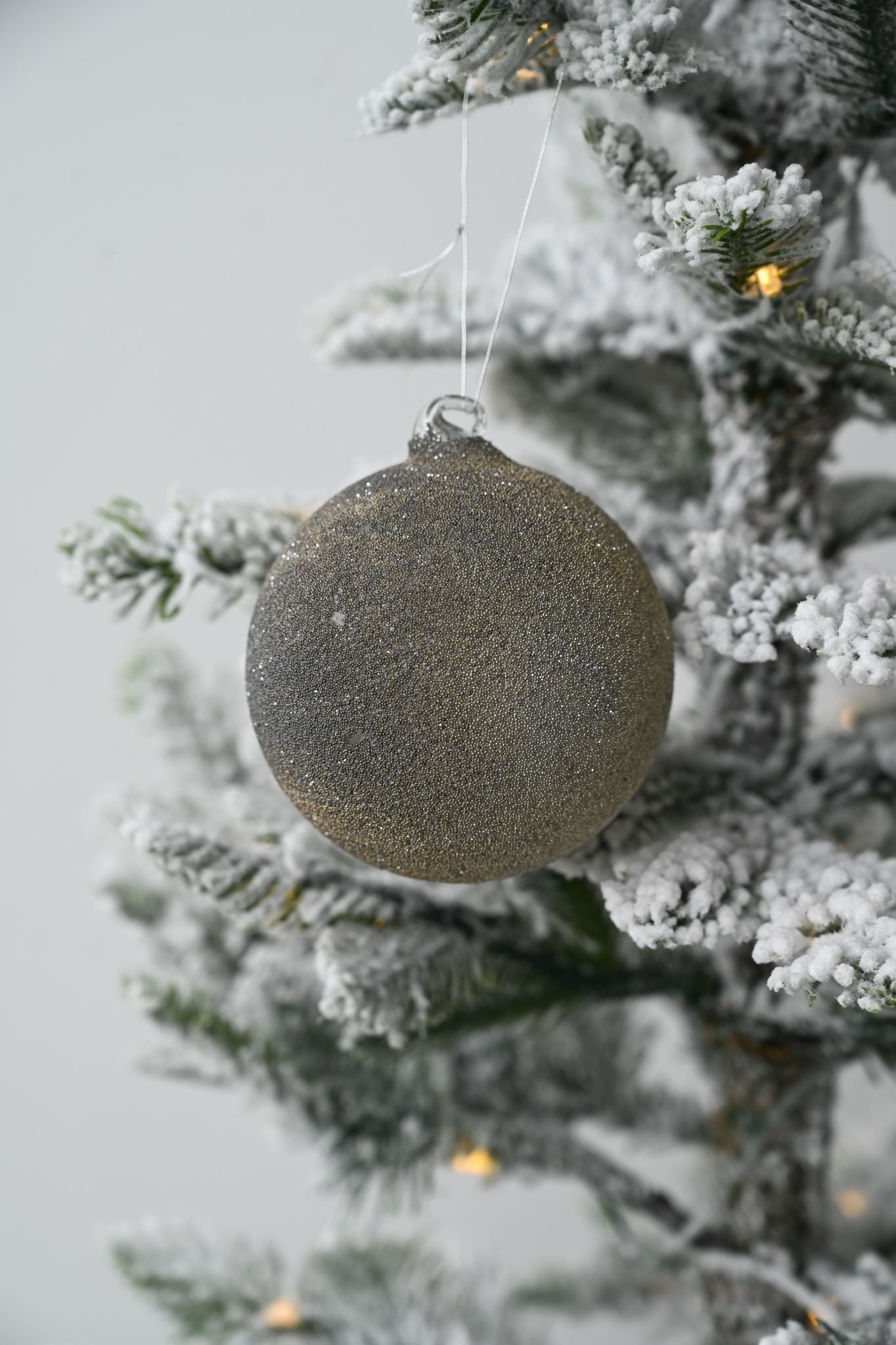 Silver Matte Beaded Bauble