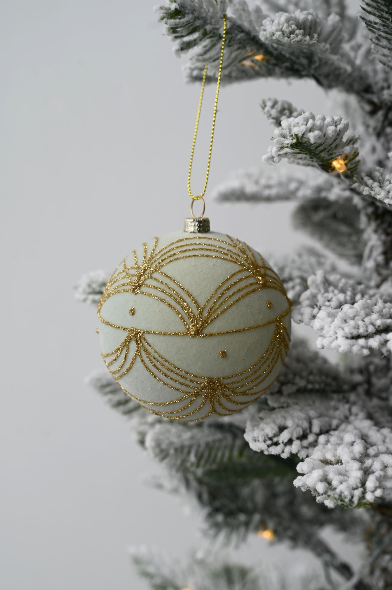 Art-Deco-Kugel in Minze und Gold