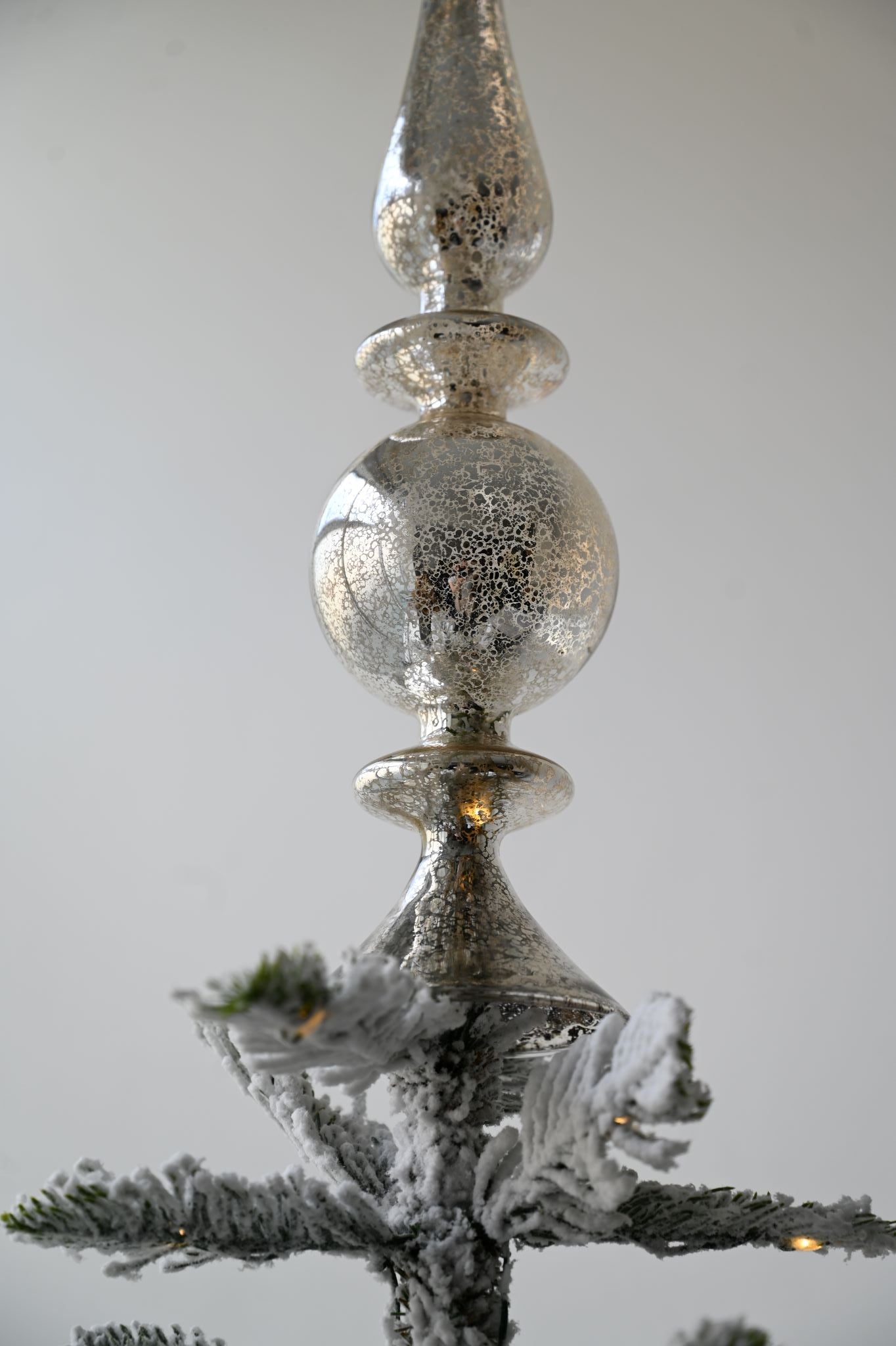 Giant Tiered Silver Mercury Glass Christmas Tree Topper