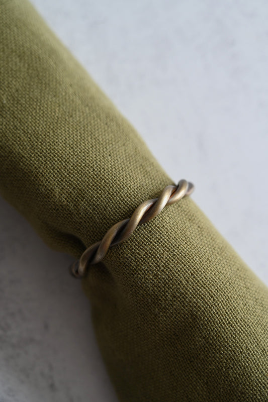 Twisted Antique Brass Napkin Ring