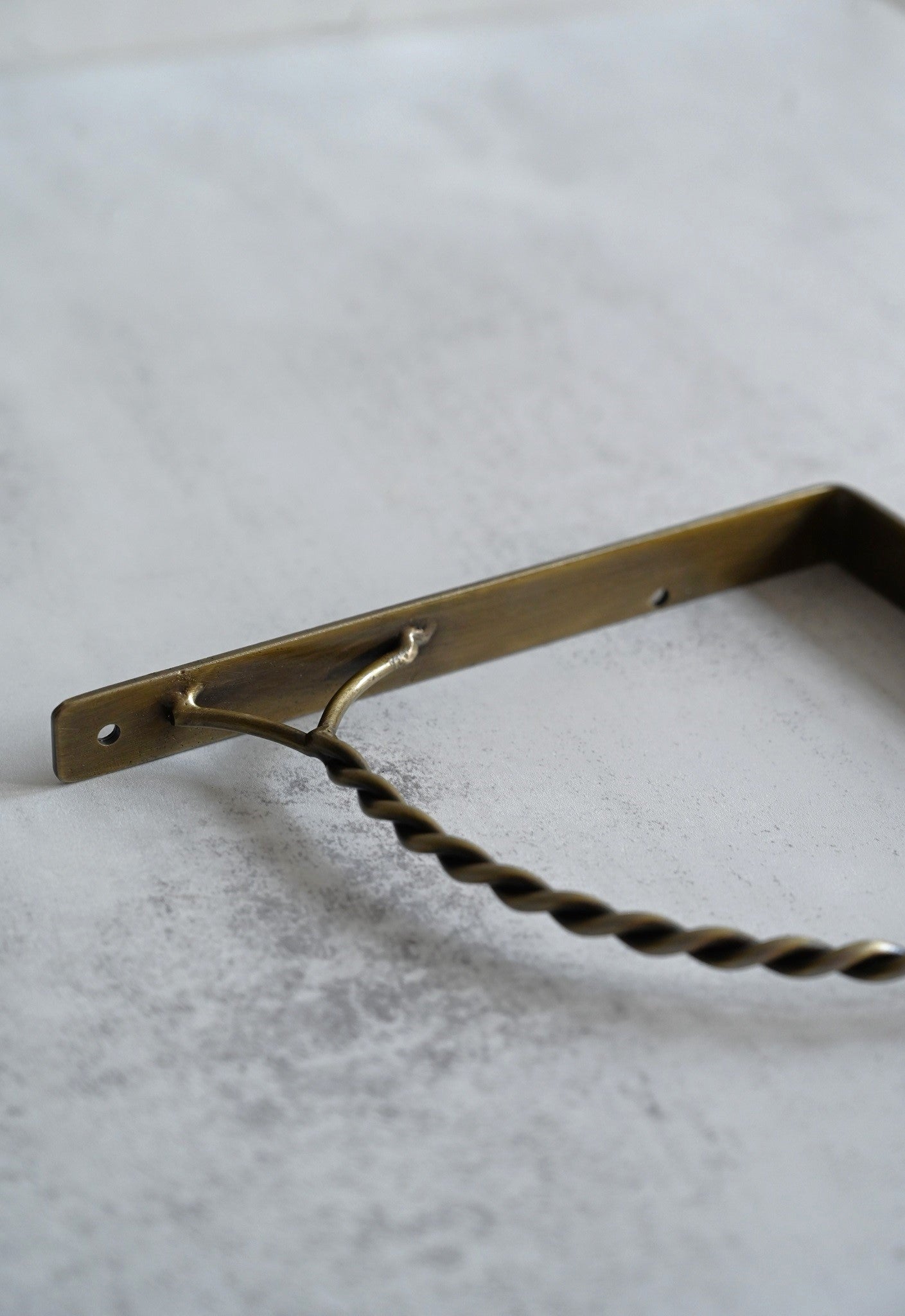 Twisted Antique Brass Shelf Brackets