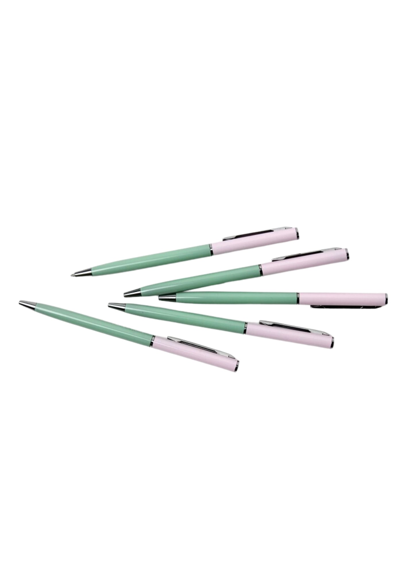 Pink and Green Block Colour Ballpoint Pen