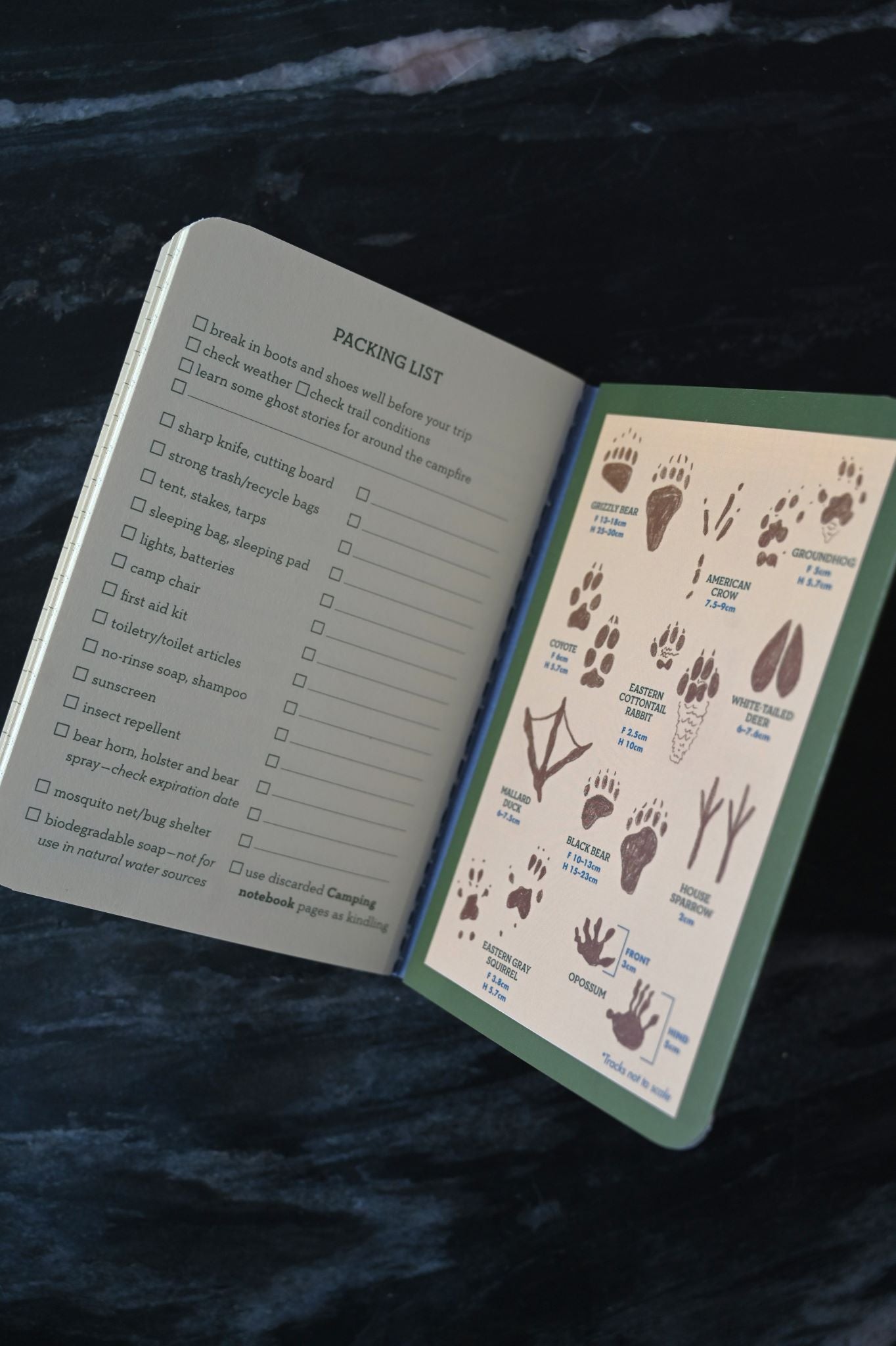 Camping-Taschennotizbuch