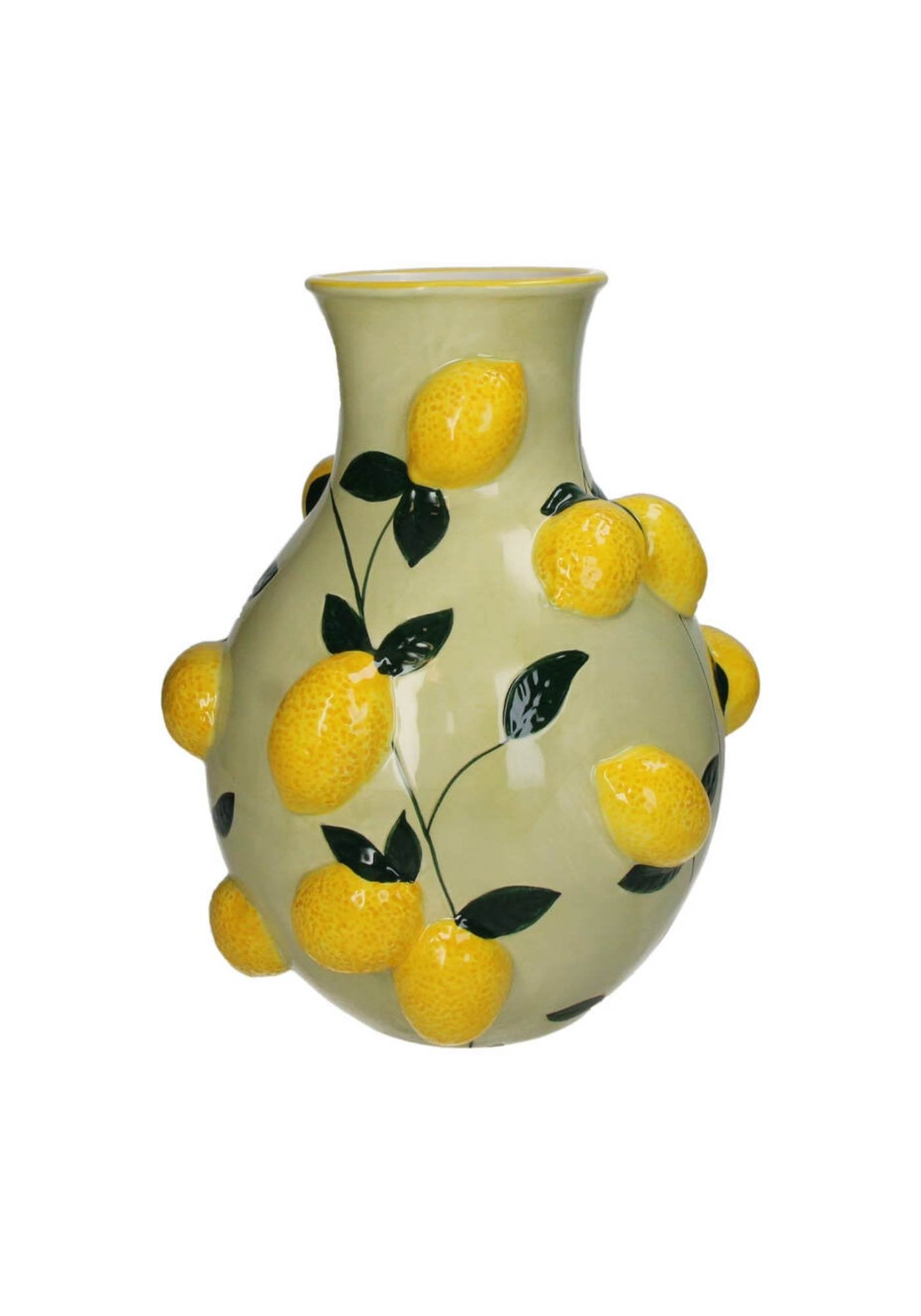 Ceramic Lemon Dolomite Vase