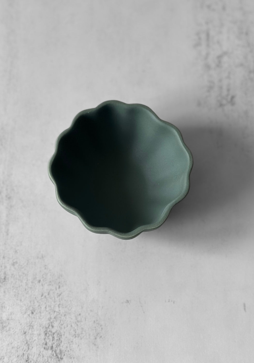 Small Teal Scalloped Bowl