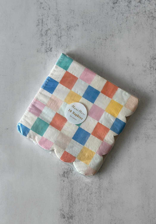 Set of Sixteen Colourful Patterned Paper Napkins