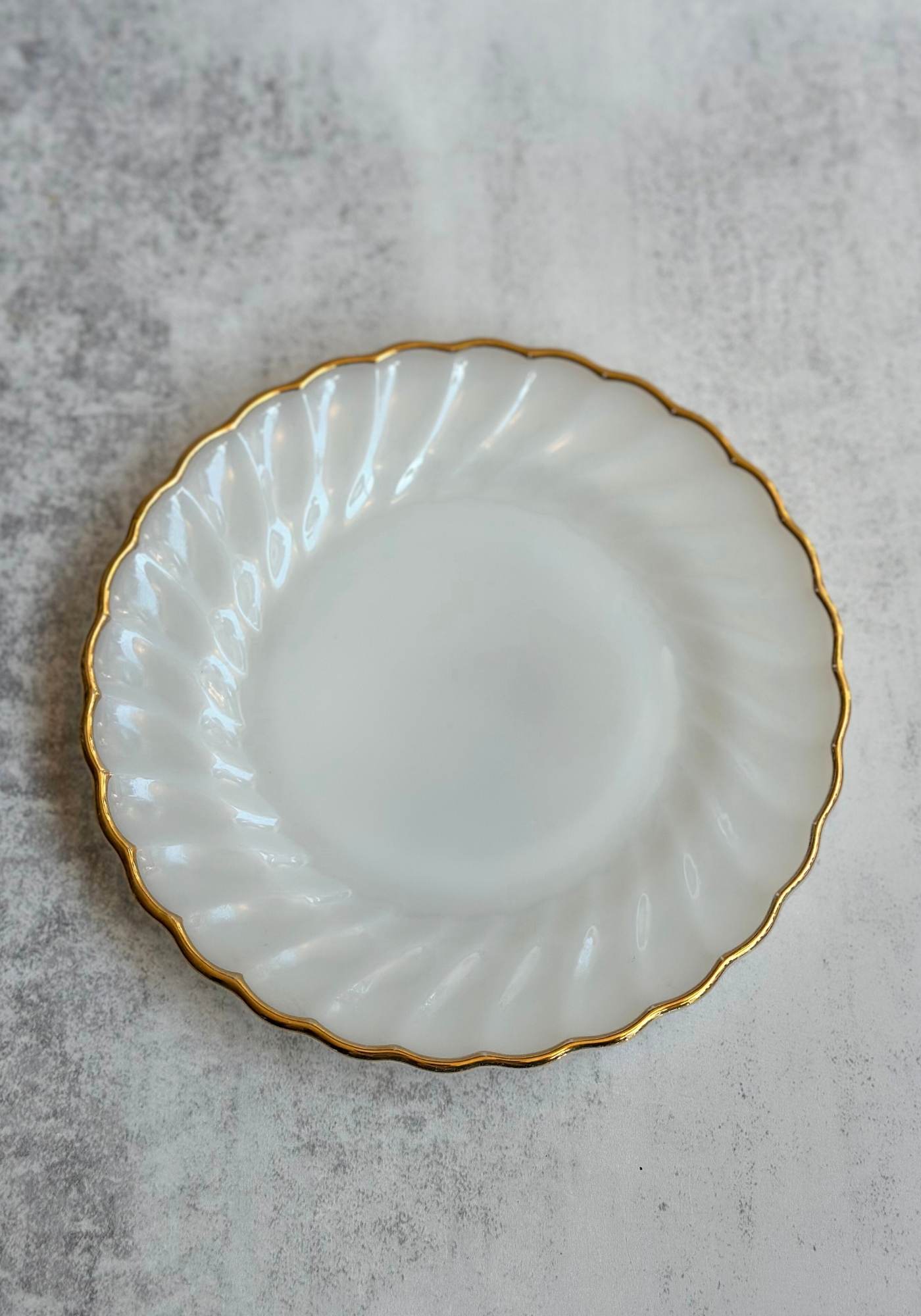 Anchor Hocking Set of Three Milk Carnival Plates