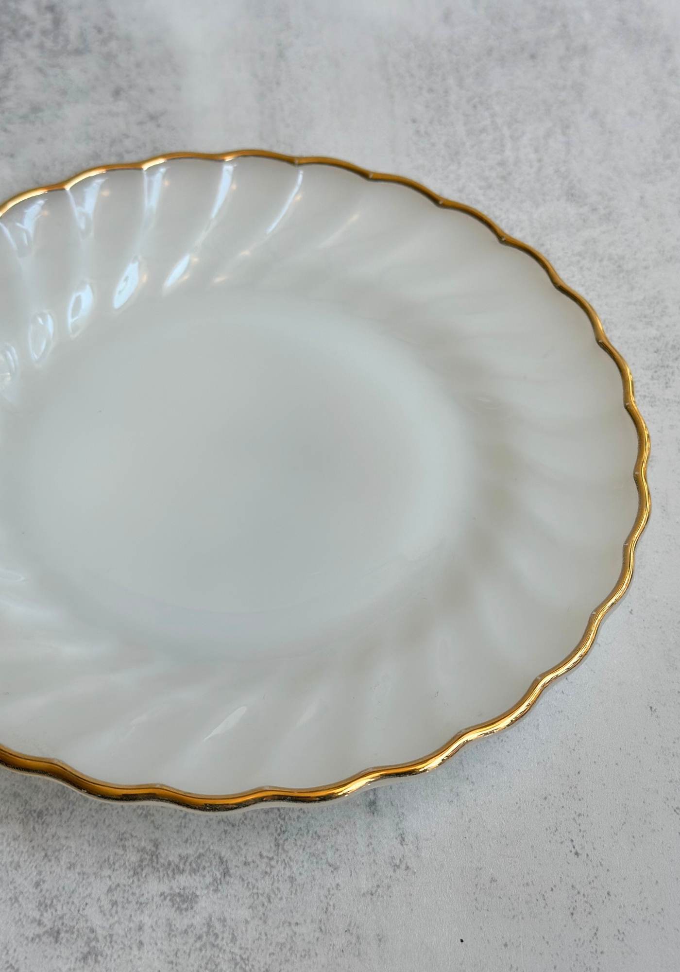 Anchor Hocking Set of Three Milk Carnival Plates