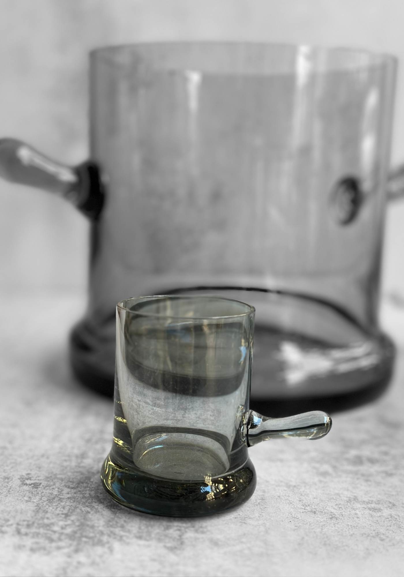 Smoked Grey Sixties Ice Bucket With Glasses