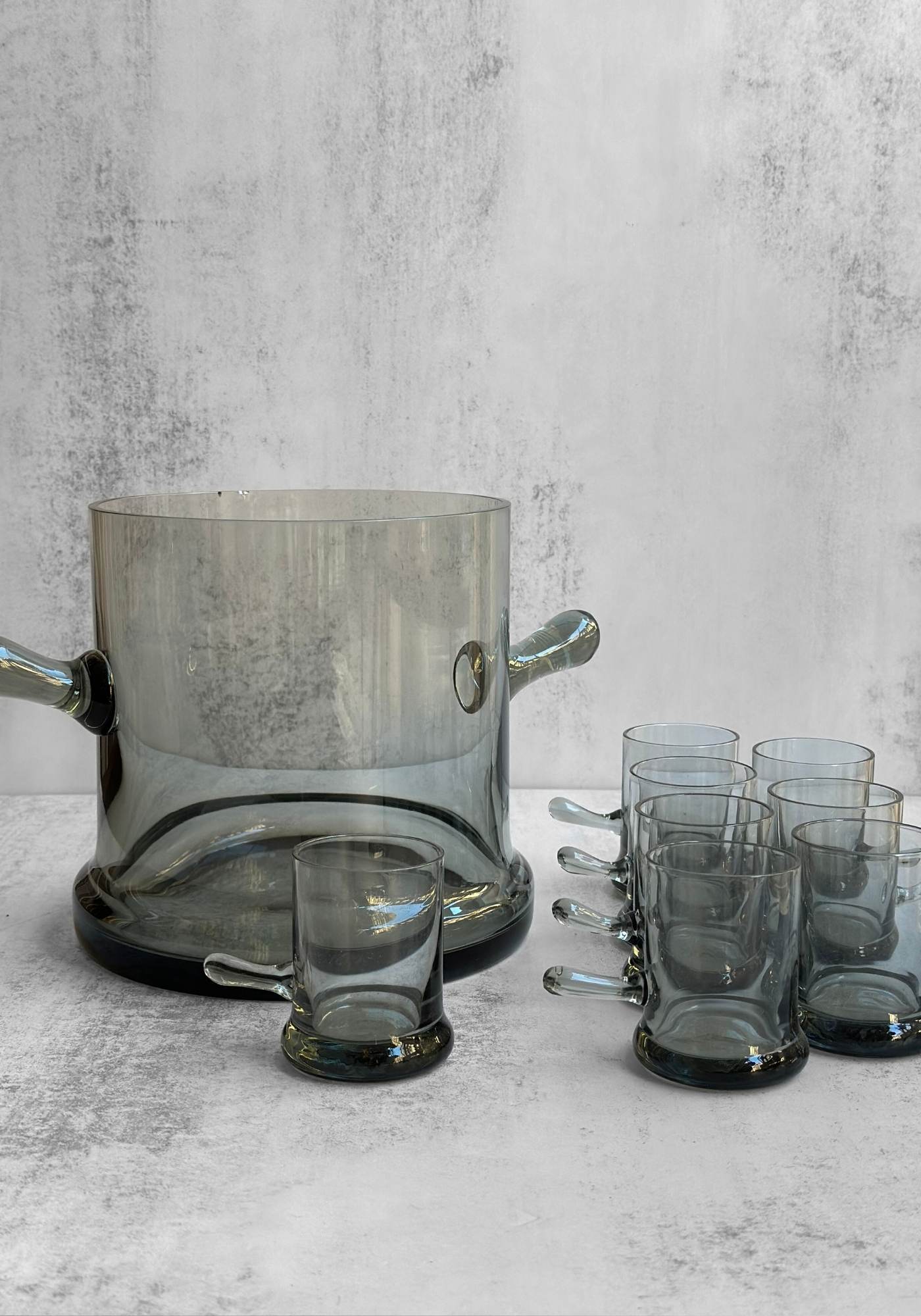 Smoked Grey Sixties Ice Bucket With Glasses