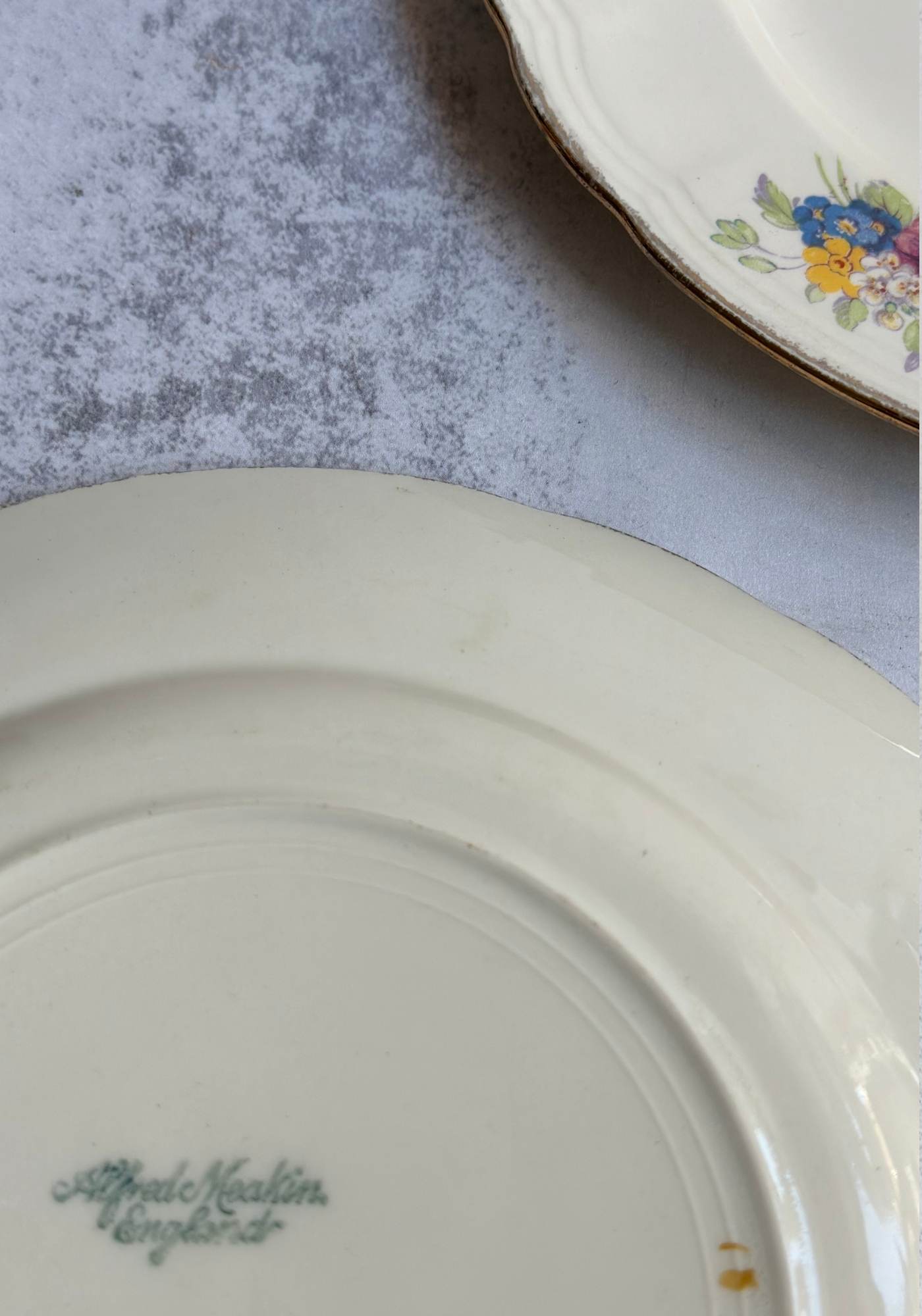 Set of Three Floral Rose Side Plates