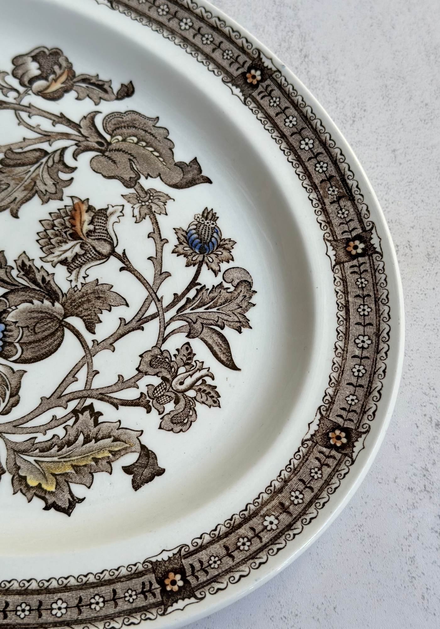 Vintage Staffordshire Jacobean Floral Platter
