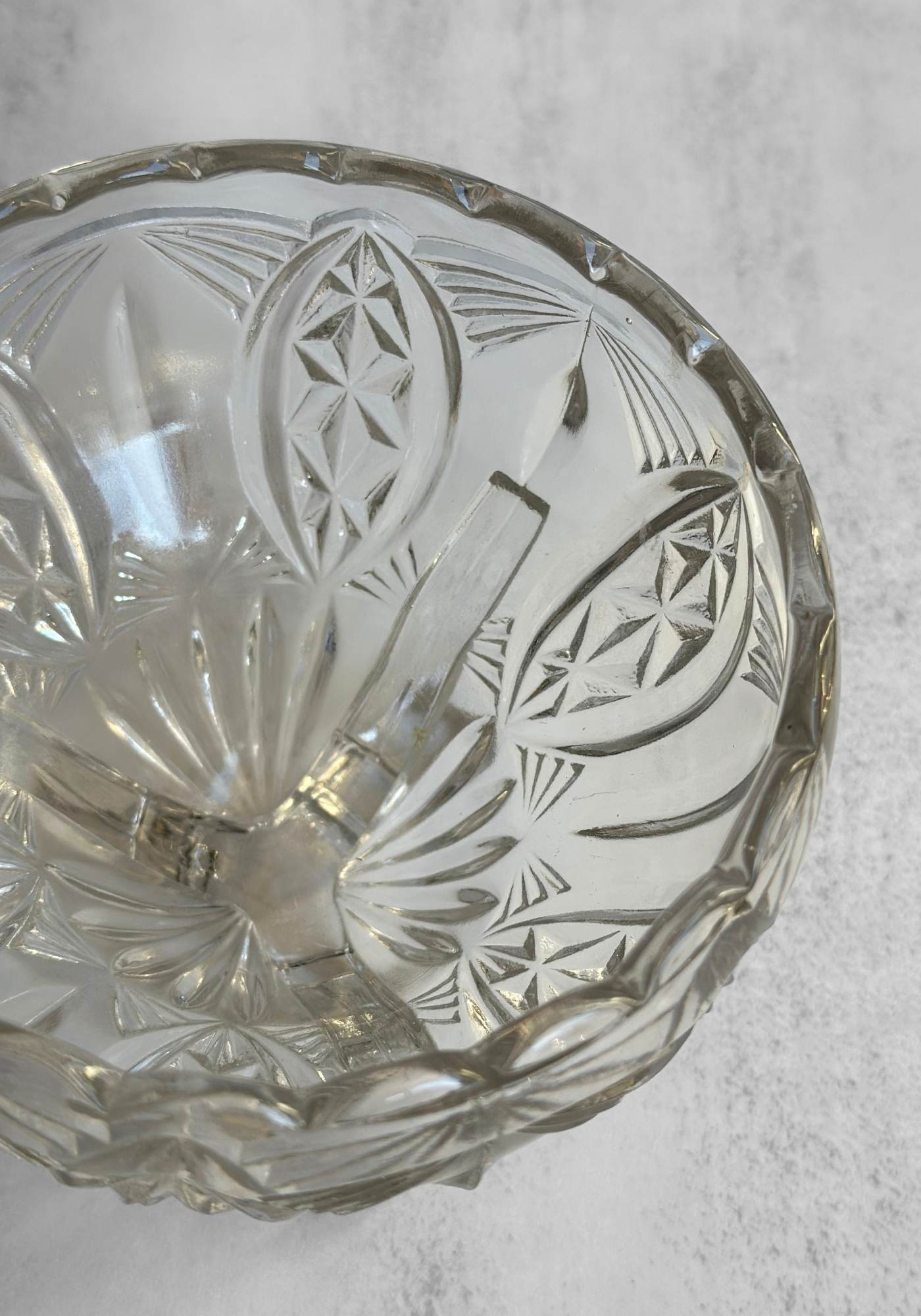 Vintage Clear Pressed Glass Footed Sweetie Bowl