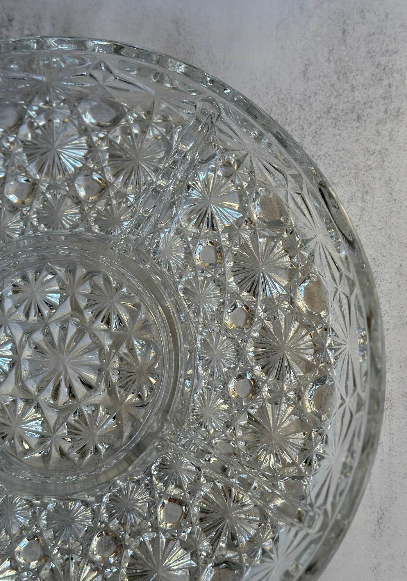 Vintage Clear Cut Glass Nibbles Dish