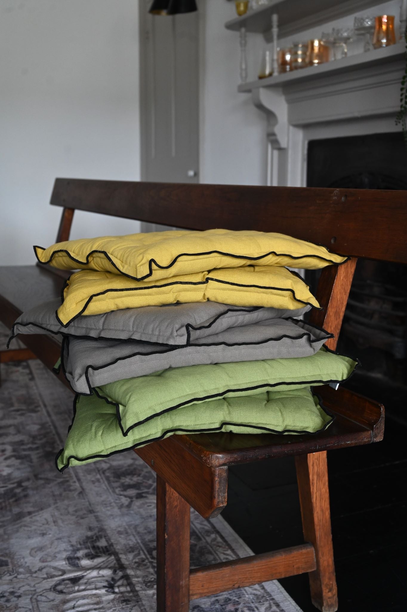 Black Border Cotton Seat Pads