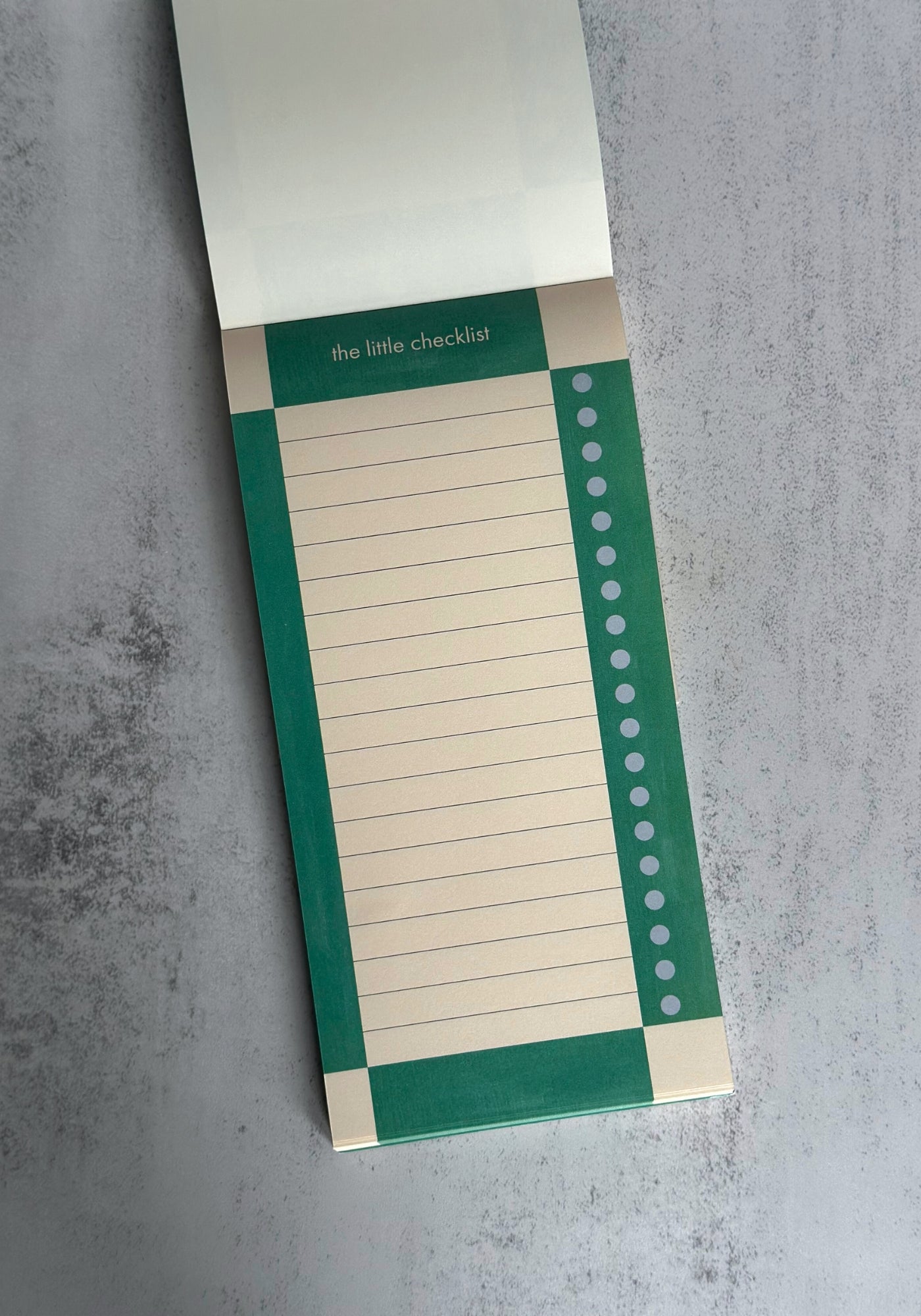Bloc-notes à carreaux verts