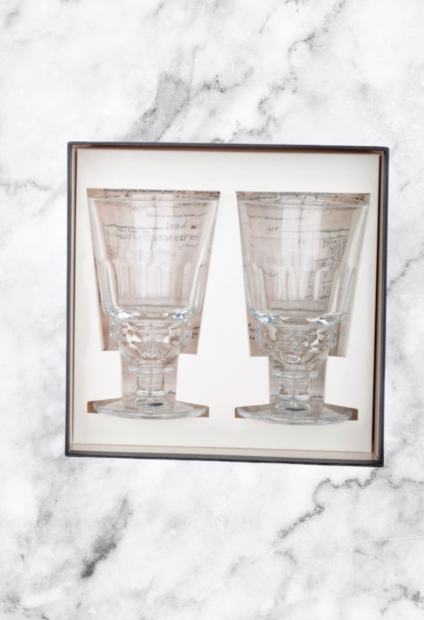 pair of traditional absinthe glasses boxed – vintage cocktail glassware gift