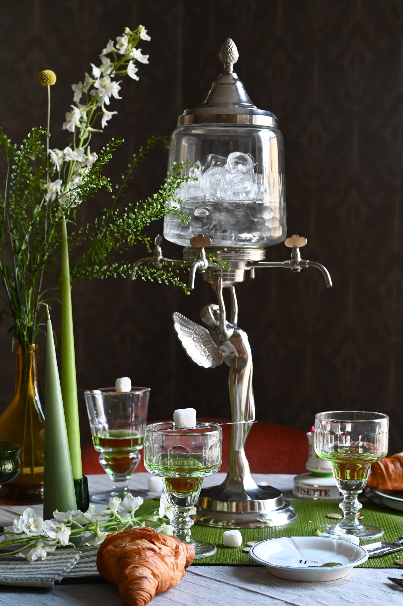 absinthe glasses on table – home bar gift idea UK