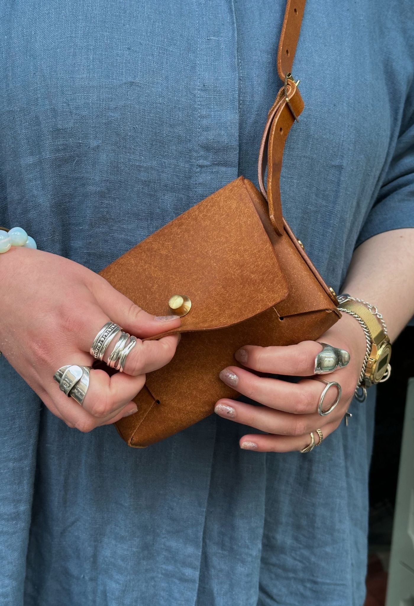 brown pedro leather bag