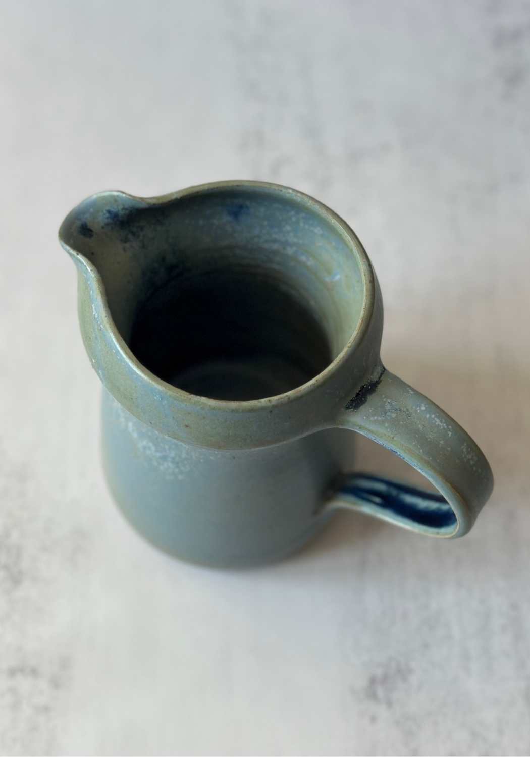 Large Handmade Welsh Blue Ceramic Jug