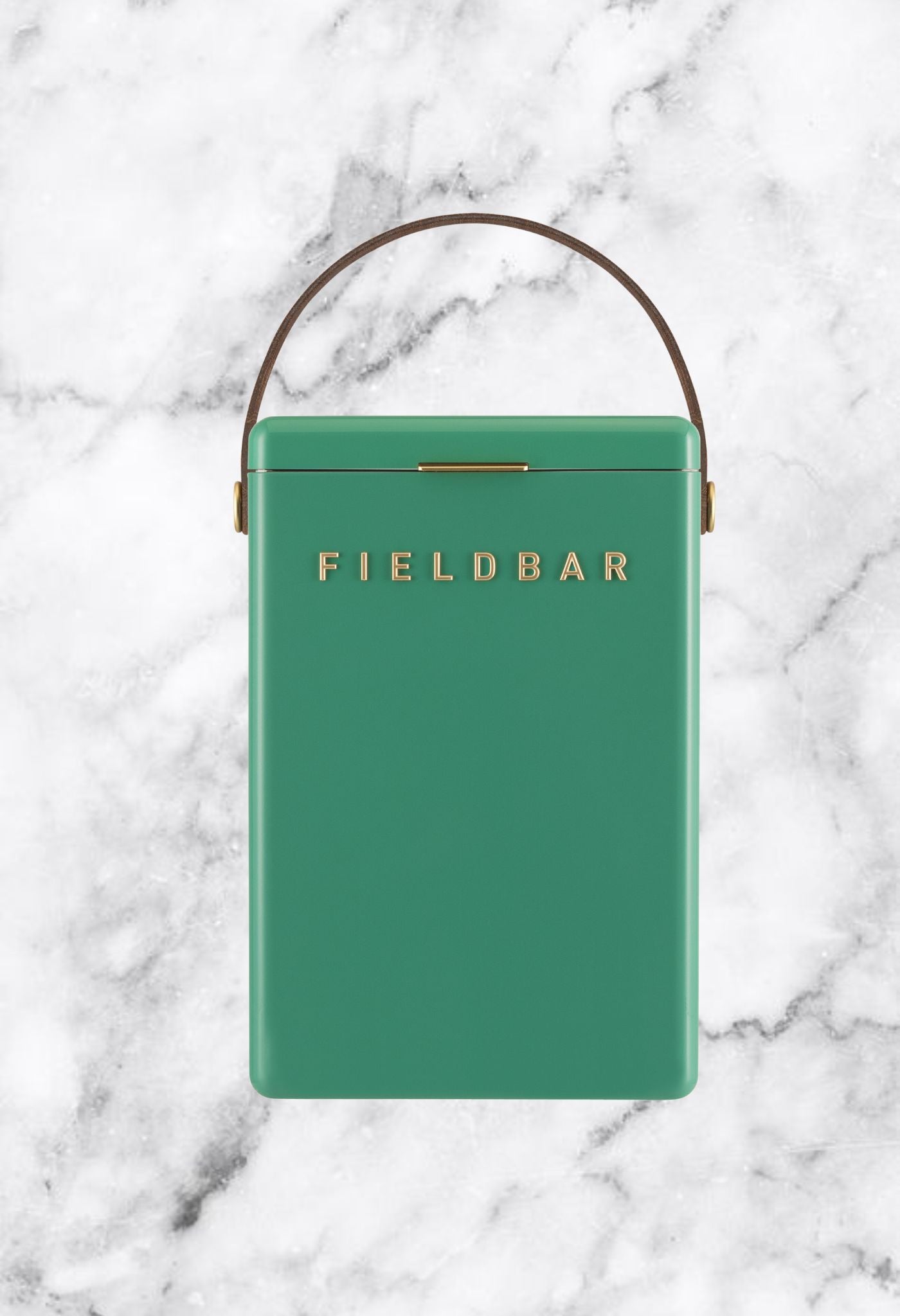 Fieldbar Drinks Cooler in parisian green – stylish picnic cooler with leather handle