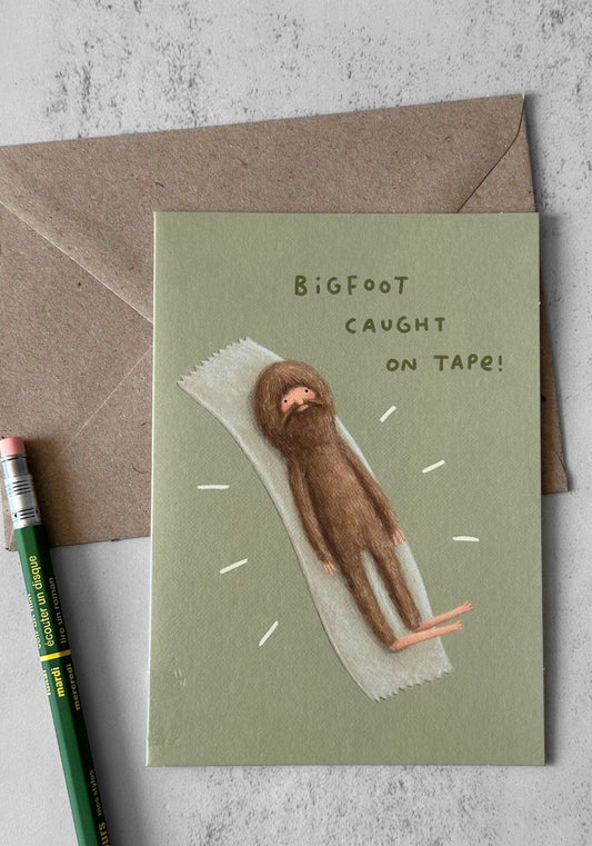 Bigfoot Caught Greetings Card