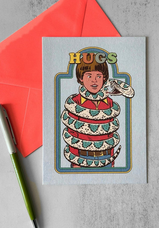 Snake Hugs Greetings Card
