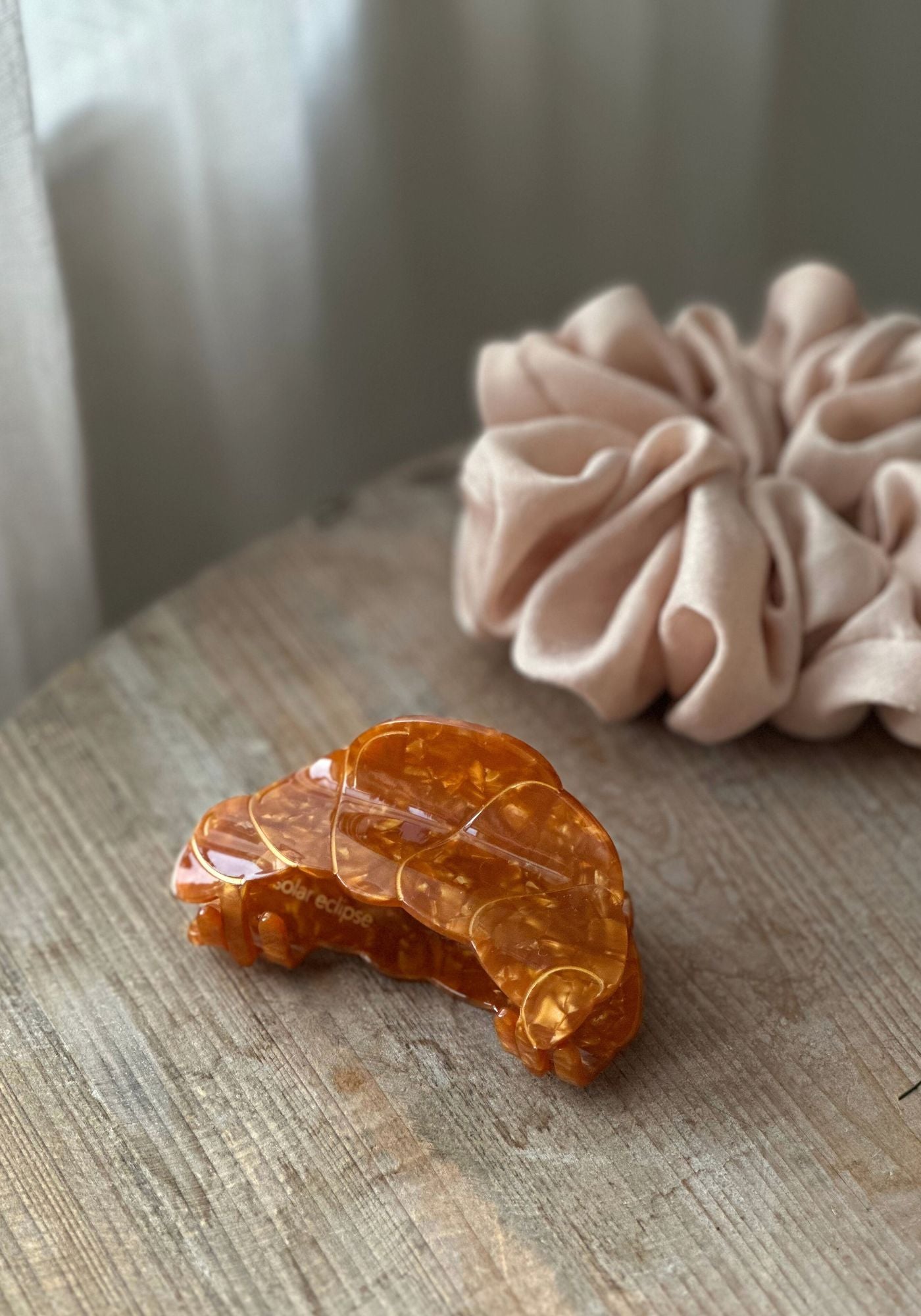 Hand Painted Croissant Hair Claw