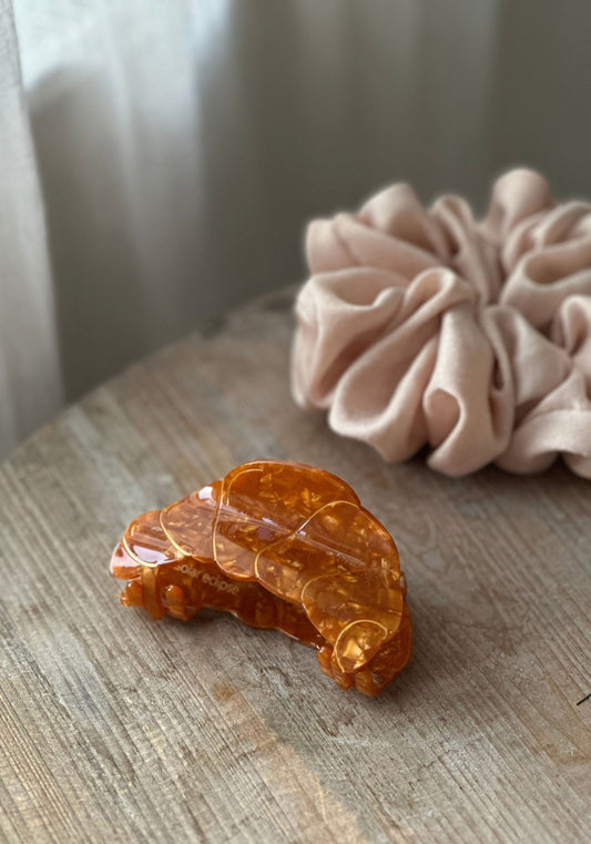 Hand Painted Croissant Hair Claw