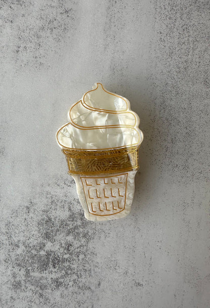 Handbemalte Eiscreme-Haarspange 