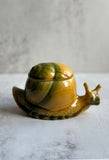 Mustard Yellow Ceramic Snail Pot with Lid