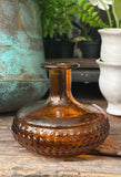 Amber Recycled Glass Textured Vase