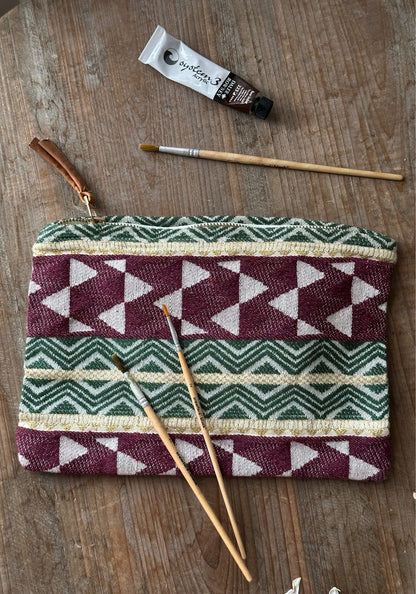 Large Woven Purple Zigzag Pouch