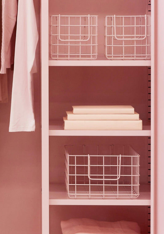 Set of Three Blush Pink Baskets - by Mustard Made