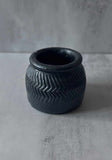 Small Black Chevron Plant Pot