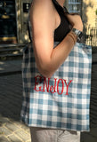 Enjoy Gingham Tote Bag