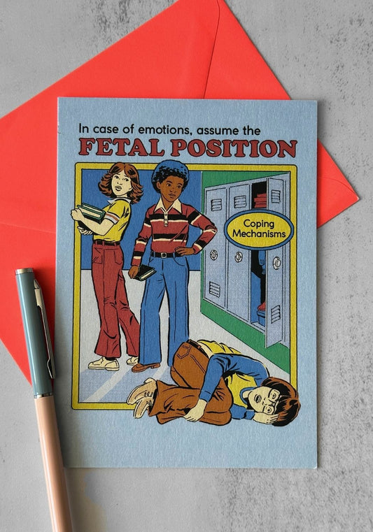 Emergency Fetal Position Greetings Card