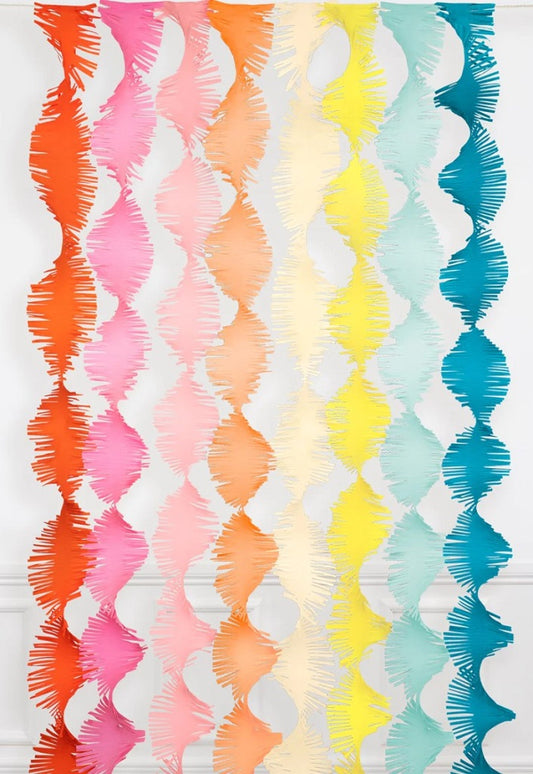 Rainbow Twisty Fringe Party Garland Curtain