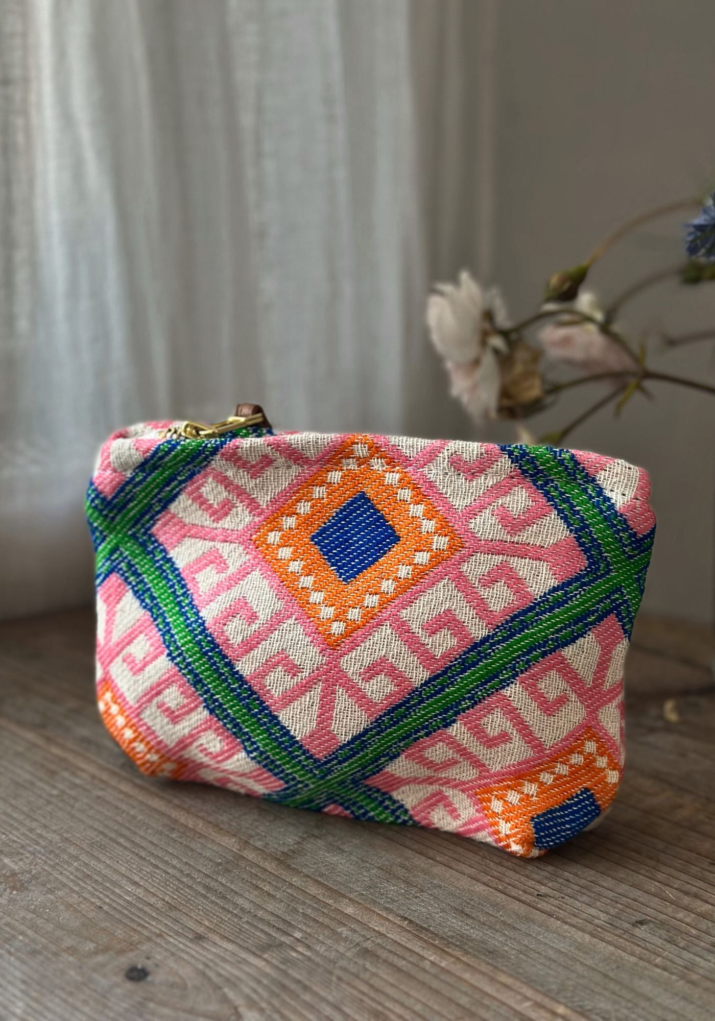 Pink Moorish Tile Print Pouches