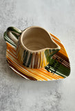 Seventies Brushstroke Mint Sauce Jug & Saucer