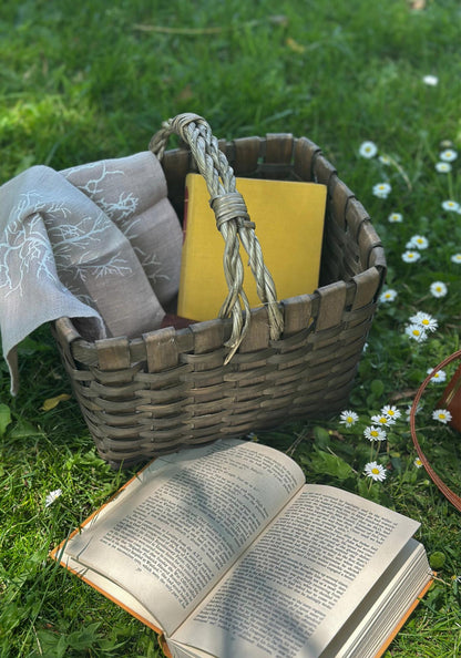 Ash Grey Woven Wood Basket